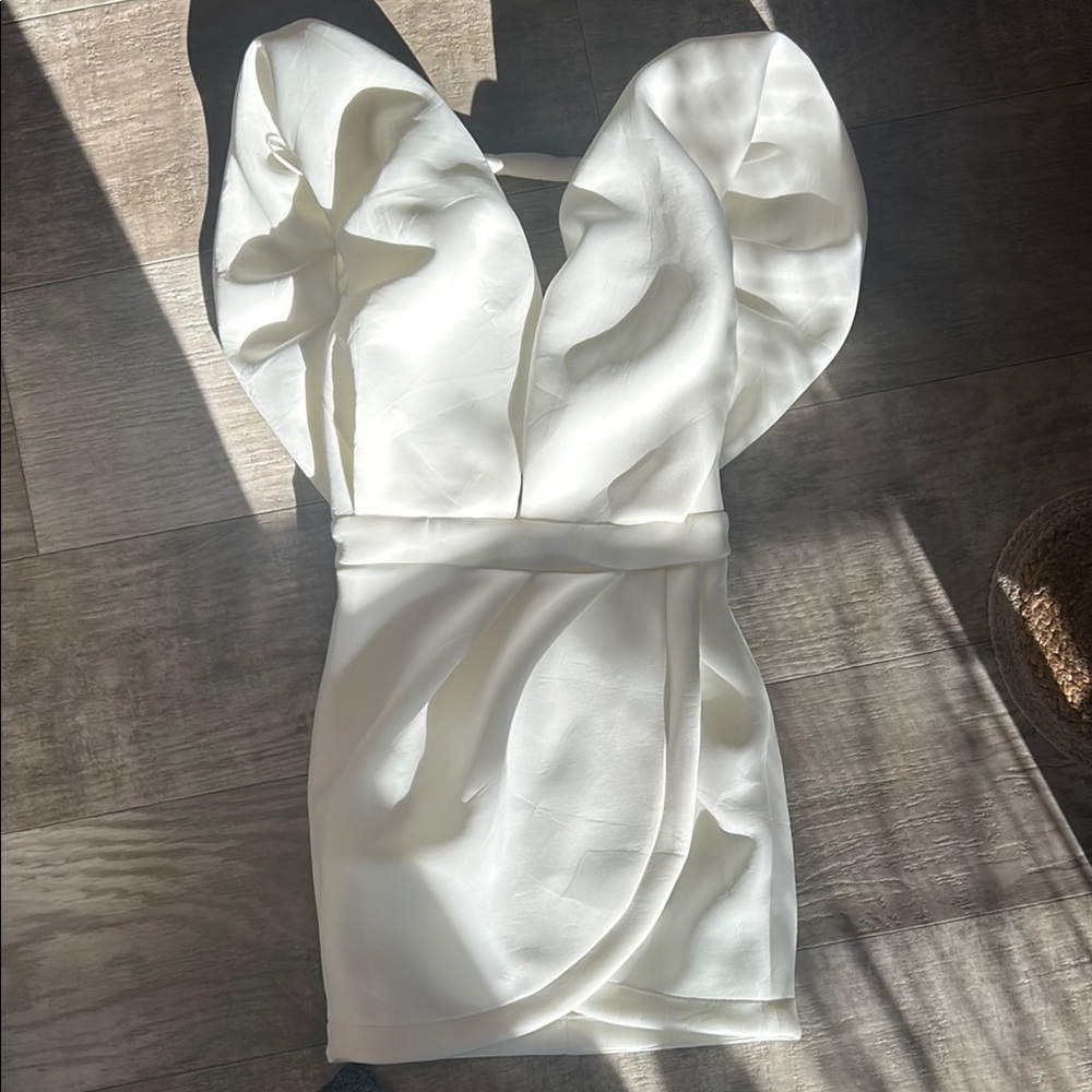 Elegant White Ruffle Dress